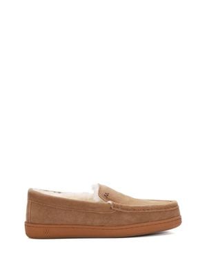 Mykos Faux Shearling Lined Moc Slipper - Brown