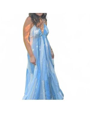 NIBI Ziggy Scarf Maxi Dress - Blue