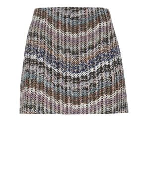 Missoni Zigzag Textured Knit Wool-Blend Mini Skirt - Gray