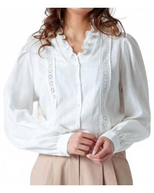 Urban Daizy Revival Ruffle Blouse - Gray