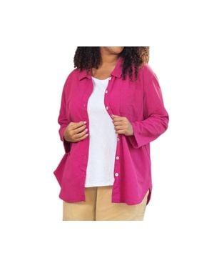 On The Plus Side Cotton Collar Long Sleeve Kendall Shirt - Pink