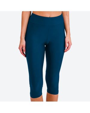 Calypsa High Waisted Capri Swim Leggings - Blue