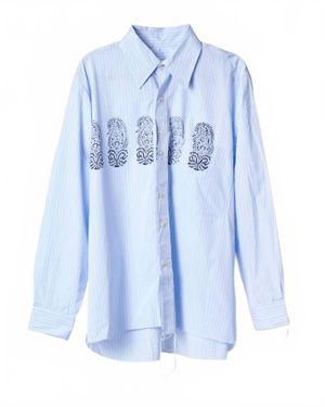 Camiel Fortgens Big Shirt Blockprint - Blue