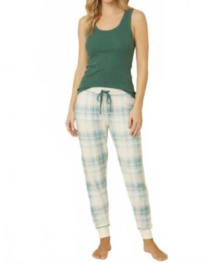 Pj Salvage Winter Wonderland Plaid Jammie Pant - Green
