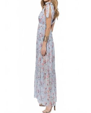 Fanco Baby Floral Deep V-Neck Flowing Maxi Dress - White