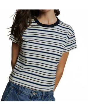 PERFECTWHITETEE Dawn Cotton Jersey Ringer Striped Tee - Black