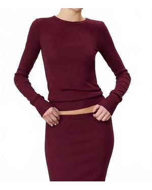 ÉTERNE Long Sleeve Fitted Top - Purple