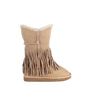 Cloud Nine Classic Fringed Sheepskin Boot - Natural