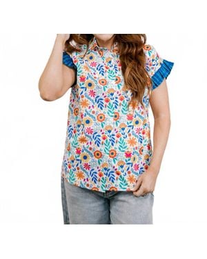 Layerz Clothing Stevie Fiesta Top - Blue