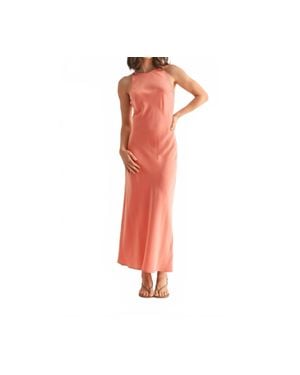 Fun 2 Fun Satin Maxi Dress - Red