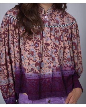 Manoush Bohemian Hindi Top - Purple