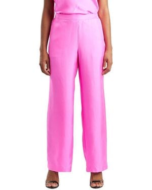 Natori Silk Twill Straight Leg Pant - Pink