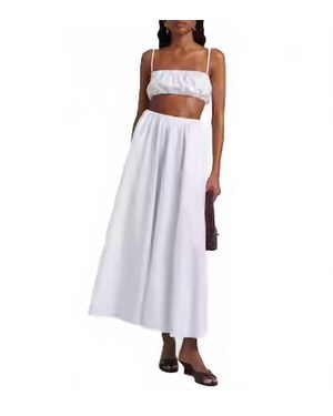 STAUD Milano Midi Skirt - White
