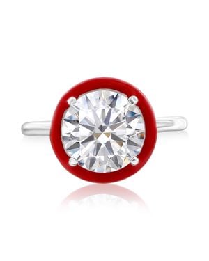 Donatello Gian Halo Round Cocktail Ring - Red