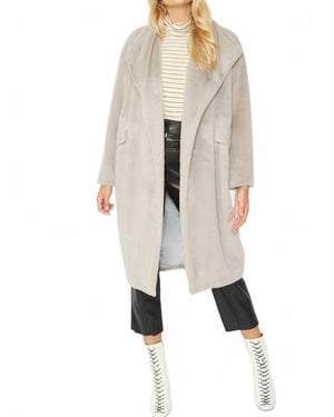 Jayley Caramel Faux Fur Oversized Coat - Natural