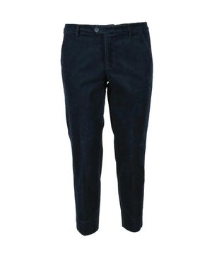 Bonheur Cotton Stretch Pants With Slim Fit And Versatile Design - Blue