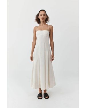 St. Agni Everyday Cotton Pleat Dress - White