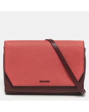 COACH Peach Saffiano Leather Crossbody Bag - Red