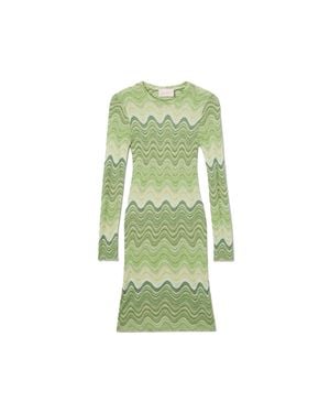 MC2 Saint Barth Fitted Mini Dress With Long Sleeves - Green