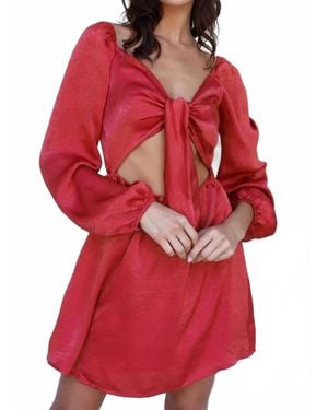 Tasha Apparel Mini Cut Out Dress - Red