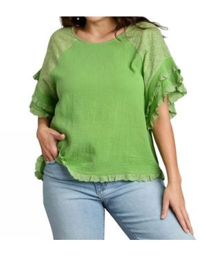 Umgee Gauze Boxy Top - Green
