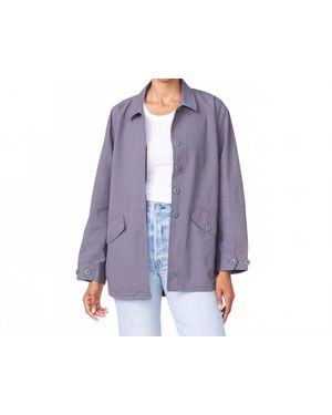 Monrow Vintage Shirt Jacket - Purple