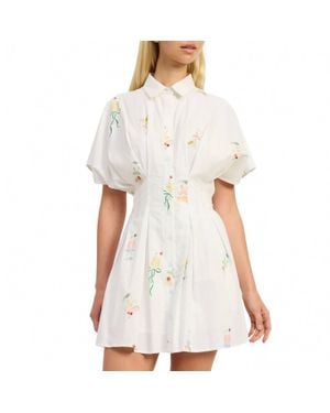 En Saison Leanne Mini Shirt Dress - White