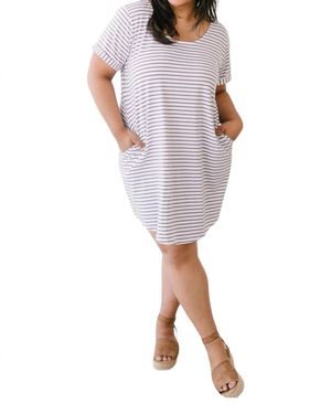 Davi & Dani Buttoned To A T-Shirt Dress - Purple