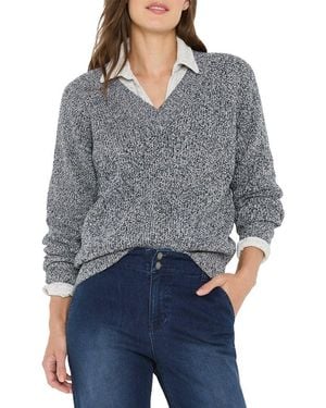 NIC+ZOE Nic+Zoe Shaker Stitch Sweater - Gray