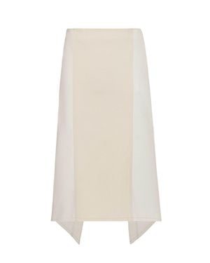 JW Anderson Asymmetrical Hem Double-Layer Midi Skirt - White