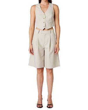 Nia Daisy Trouser Shorts - Natural