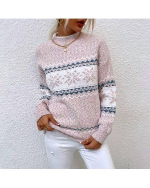 Masyal Snowflake Turtleneck Sweater - Purple