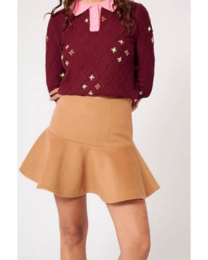 Manoush Gabardine Mini Skirt - Red