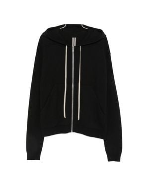 Rick Owens Relaxed-Fit Drawstring Zip-Up Hoodie - Black
