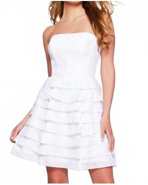 Jovani Strapless Cocktail Dress - White