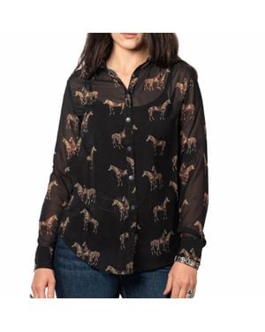 Tasha Polizzi Brooks Mustang Blouse - Black