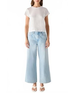 Amo Denim Frida Cropped Wide Leg Jeans - Blue