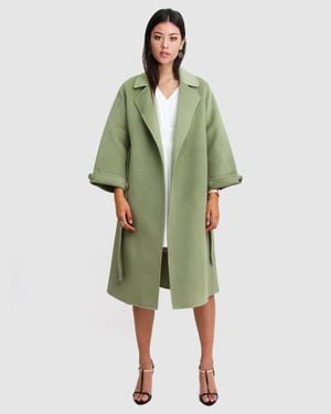 Belle & Bloom Stay Wild Oversized Wool Coat - Green