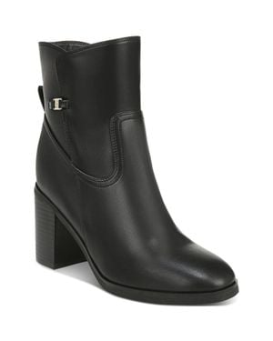 Giani Bernini Olaa Boots Faux Leather Block Heel Bootie Lion753 - Black