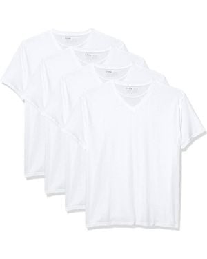 Chaps 4-Pack Underwear V-Neck Shirt - White