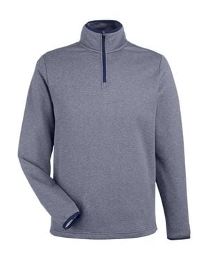 CORE365 Venture Heathered Stripe Quarter-Zip Pullover - Blue