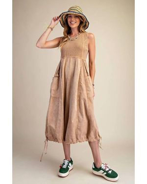 Easel Cargo Maxi Dress - Natural