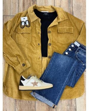 Hayden LA Corduroy Shacket - Blue
