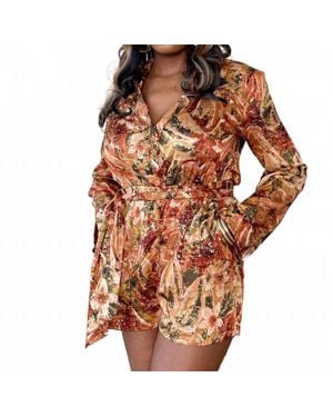 Luxxel Hard To Forget Romper - Brown