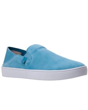 Spenco Saylor Sneakers Leather Slip-On Comfort Shoes Hawk1046 - Blue
