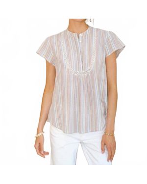 M.A.B.E Freya Capped Sleeve Top - White