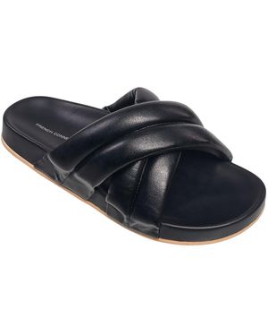 French Connection Hayden Vegan Leather Footbed Slide Sandals - Blue