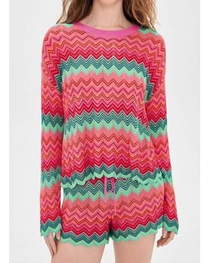 Beach Riot Beach Crewneck Sweater - Red