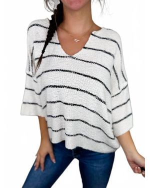 Sew In Love All Along Knit 3/4 Sleeve Sweater - White