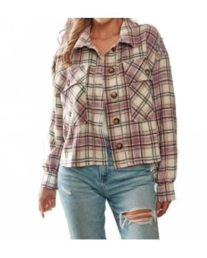 Hailey & Co City View Crop Shacket - Multicolor